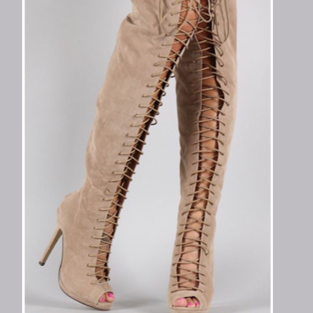 Sexy thigh high boots.